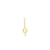 Mono boucle Alphabet Lettre G sertie de diamants - Or Jaune