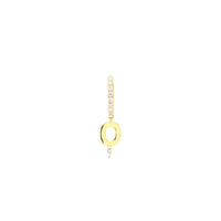 Mono boucle Alphabet Lettre O pavée d'un diamant - Or Jaune