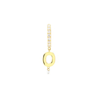 Mono boucle Alphabet Lettre O pavée d'un diamant - Or Jaune