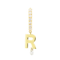 2qty NEW / Piercing alphabet "R"-Jaune