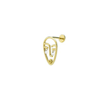 2qty RELIQUAT 580€/ QTY IN : 2-QTY OUT : 0- ST : 0% // Piercing simple avec un petit visage-Jaune