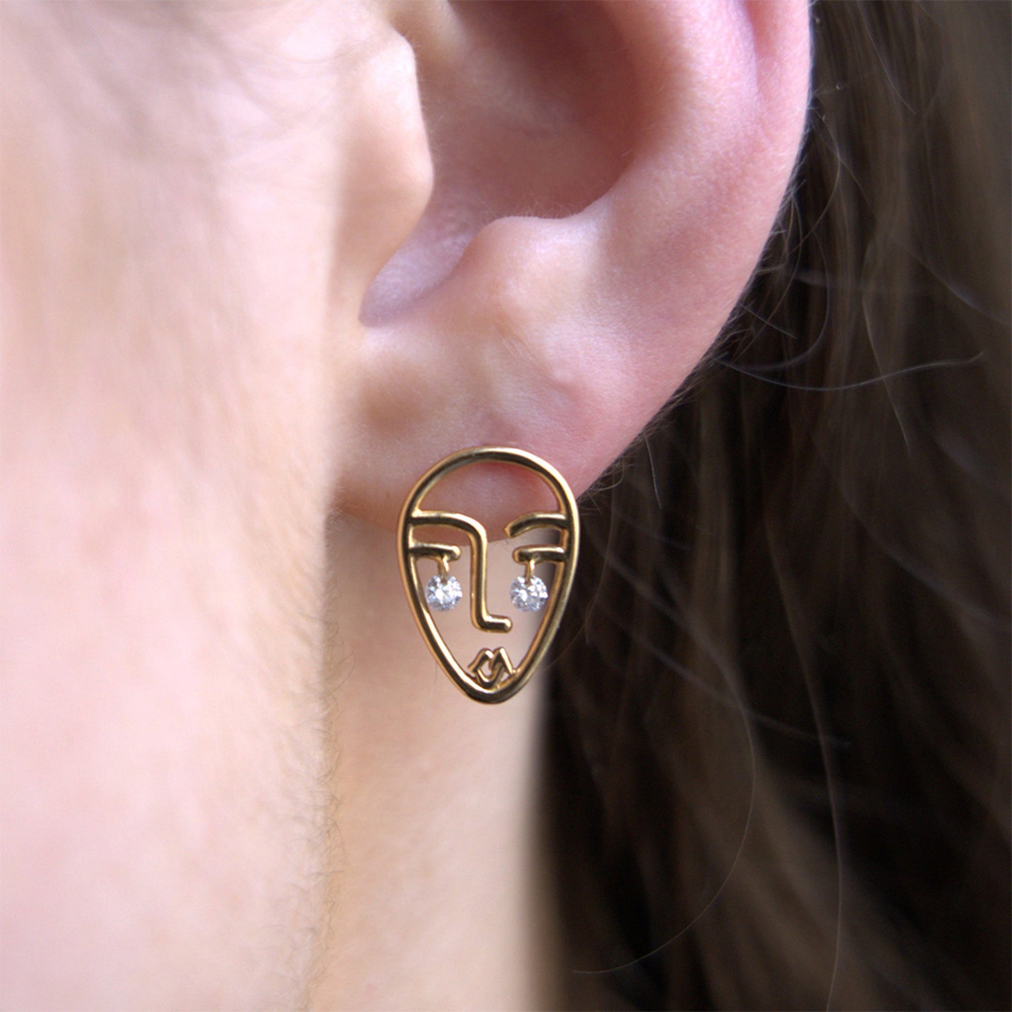 Puce Matisse sertie de diamants - Or Jaune
