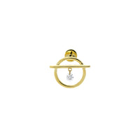 Puce Fibule sertie d'un diamant - Or Jaune