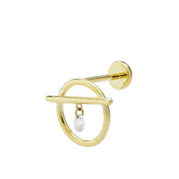 Puce Fibule sertie d'un diamant - Or Jaune