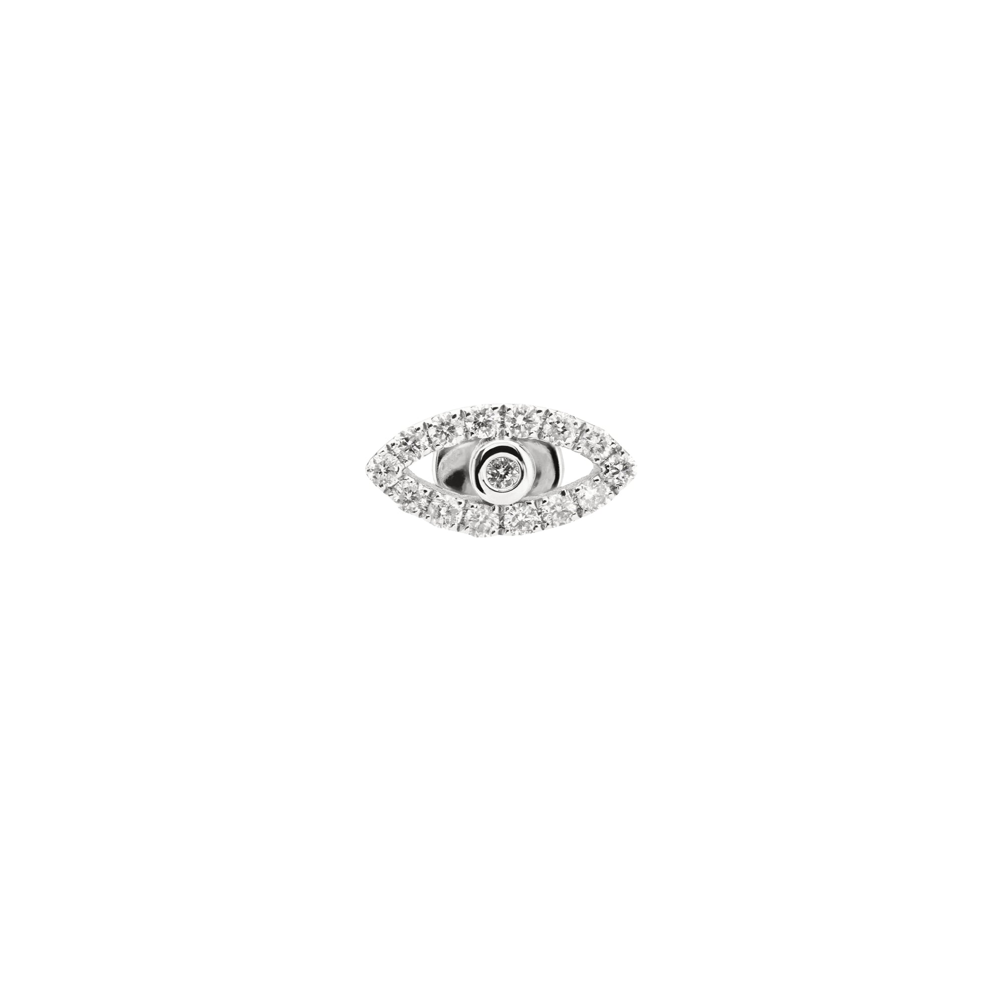 Puce Séléné Œil pavé de diamants - Or Blanc