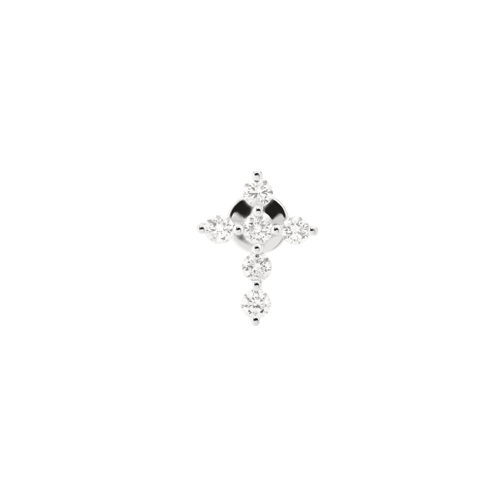 Puce Séléné Croix pavée de diamants - Or Blanc