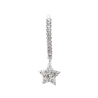 Mono boucle Séléné Étoile pavée de diamants - Or Blanc