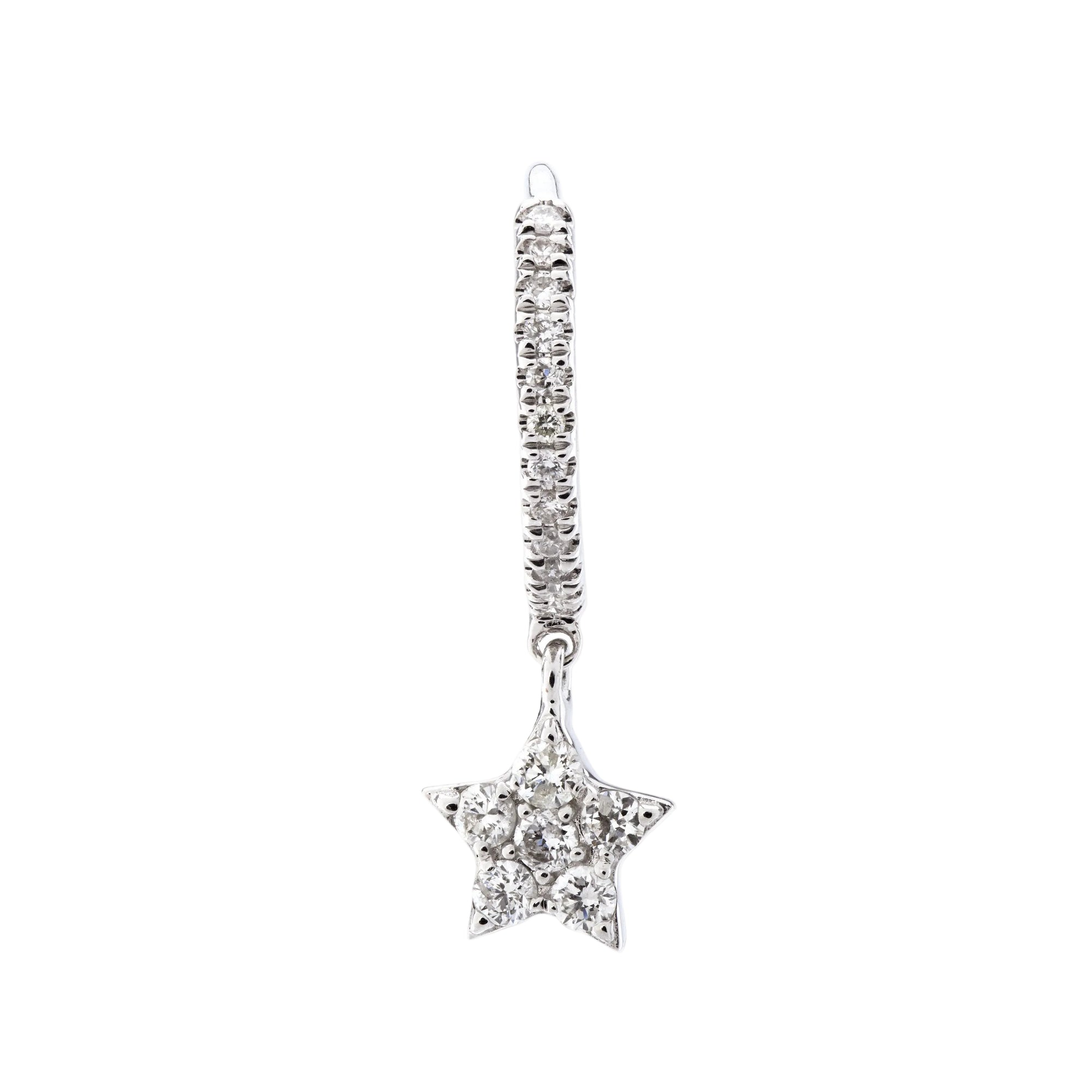 Mono boucle Séléné Étoile pavée de diamants - Or Blanc