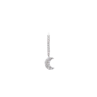 Mono boucle piercing Séléné Lune pavée de diamants - Or Blanc