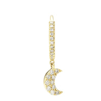 Mono boucle Séléné Lune pavée de diamants - Or Jaune