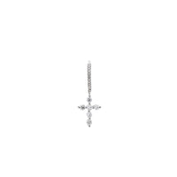 Mono boucle Séléné Croix pavée de diamants - Or Blanc