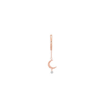 Mono boucle Séléné Lune sertie d'un diamant - Or Rose