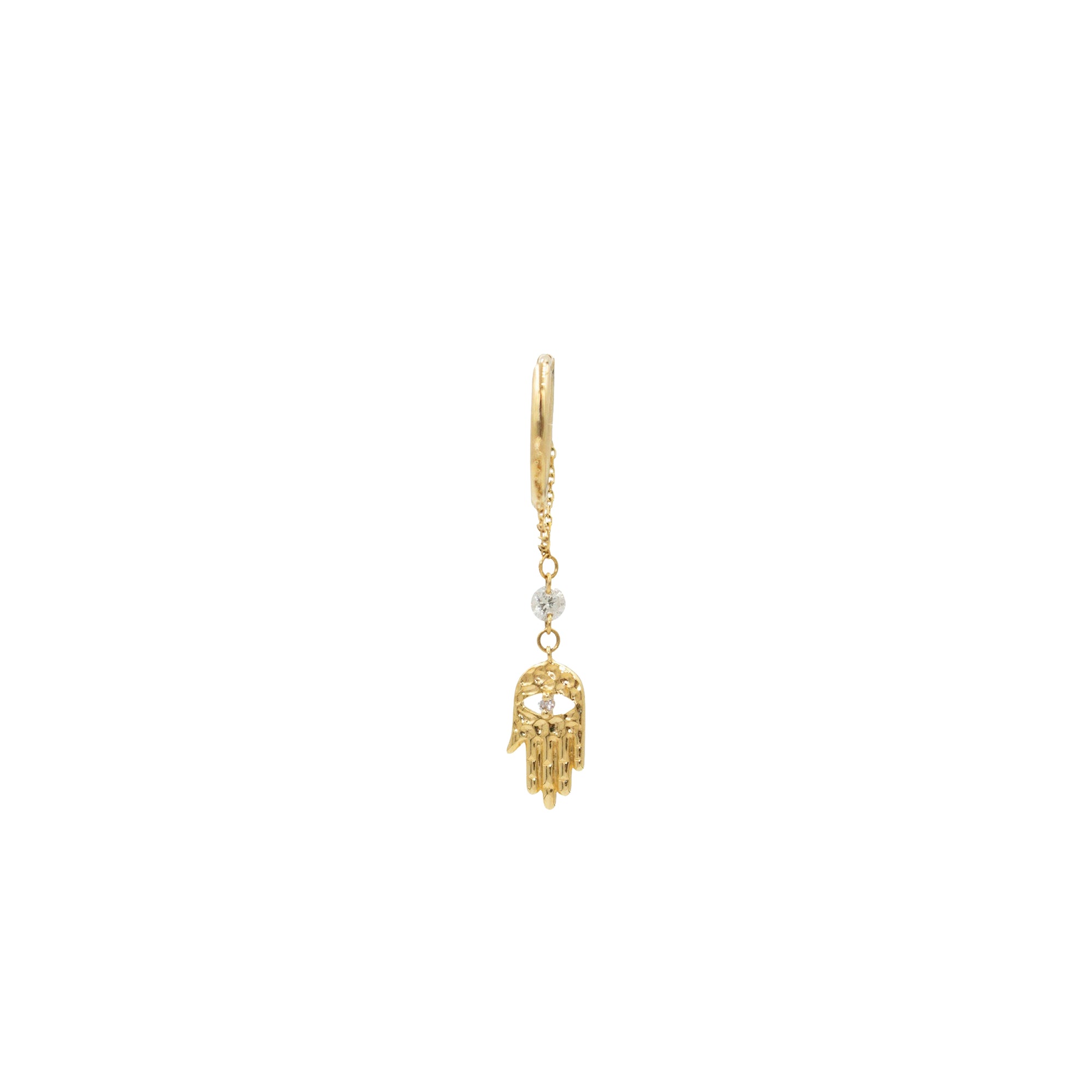 Mono boucle Séléné Fatima sertie d'un diamant - Or Jaune