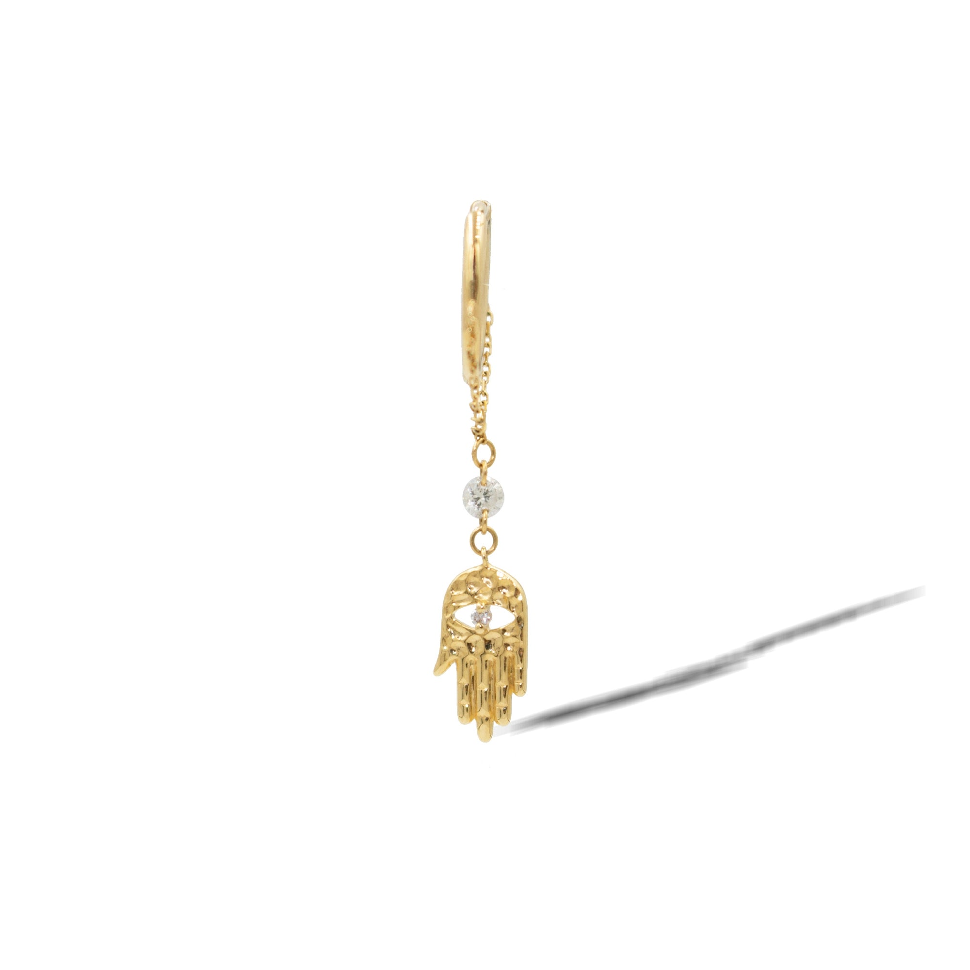 1qty NEW / Piercing cercle chaîne Fatima 1 diamant-Jaune