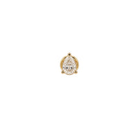 Puce Héra sertie d'un diamant taille poire - Or Jaune