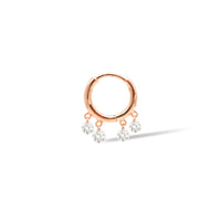 3qty NEW / Piercing bohème S, 4 diamants-Rose