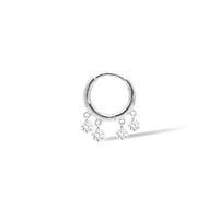 1qty NEW / Piercing bohème S, 4 diamants-Blanc