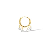 2qty NEW / Piercing bohème S, 4 diamants-Jaune