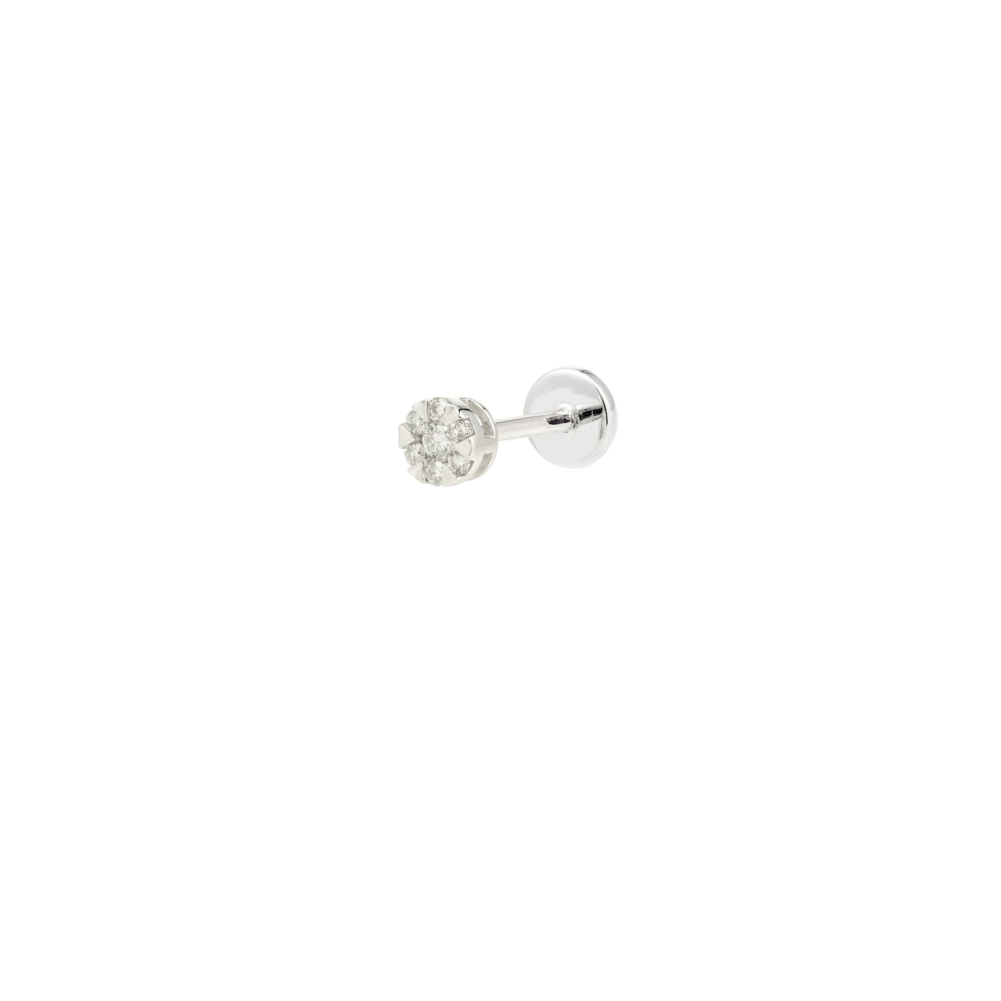 Puce piercing Floating sertie d'un diamant - Or Blanc