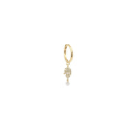 1qty NEW / Piercing cercle Fatima, pavé diamant-Jaune