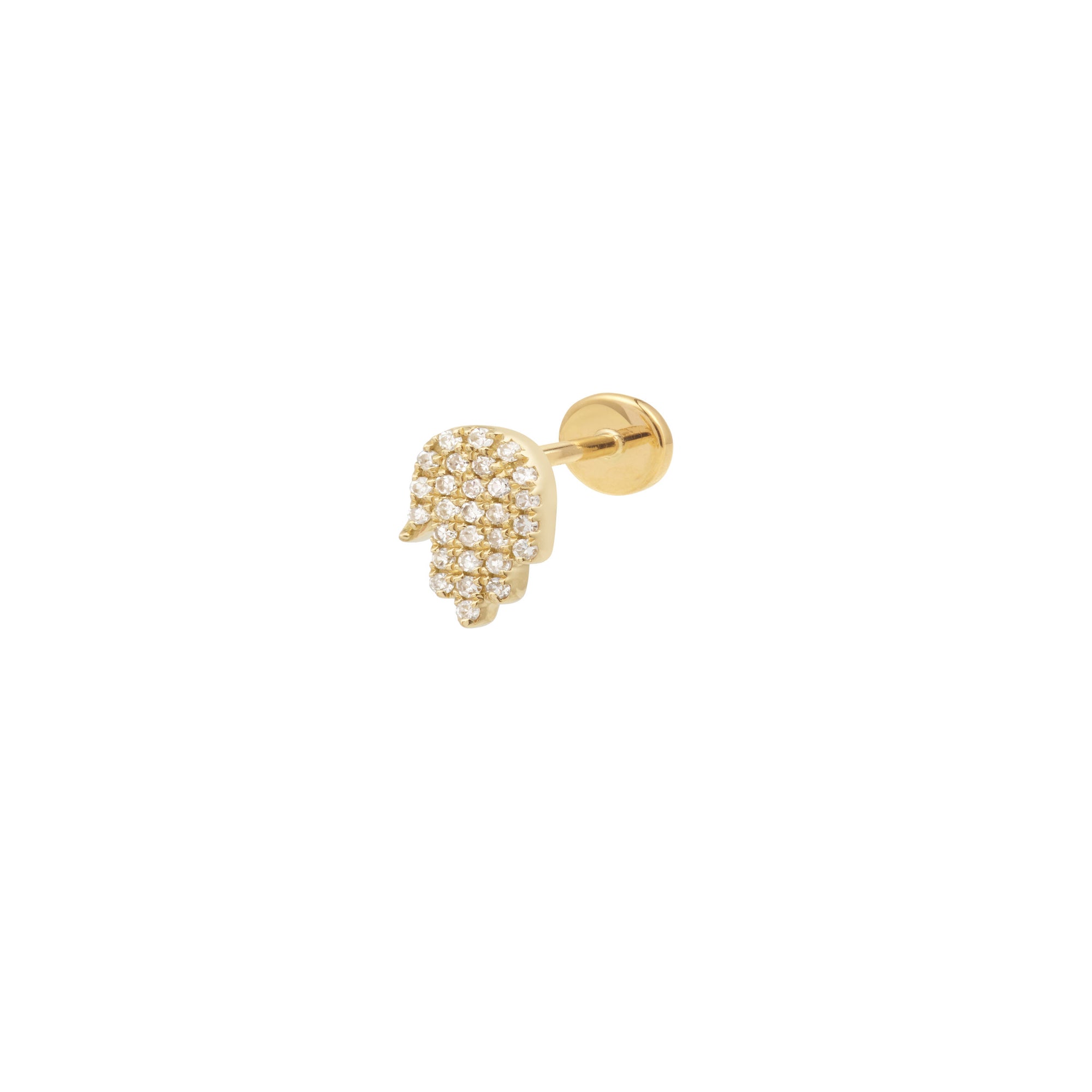 Puce piercing Séléné Fatima pavée de diamants - Or Jaune