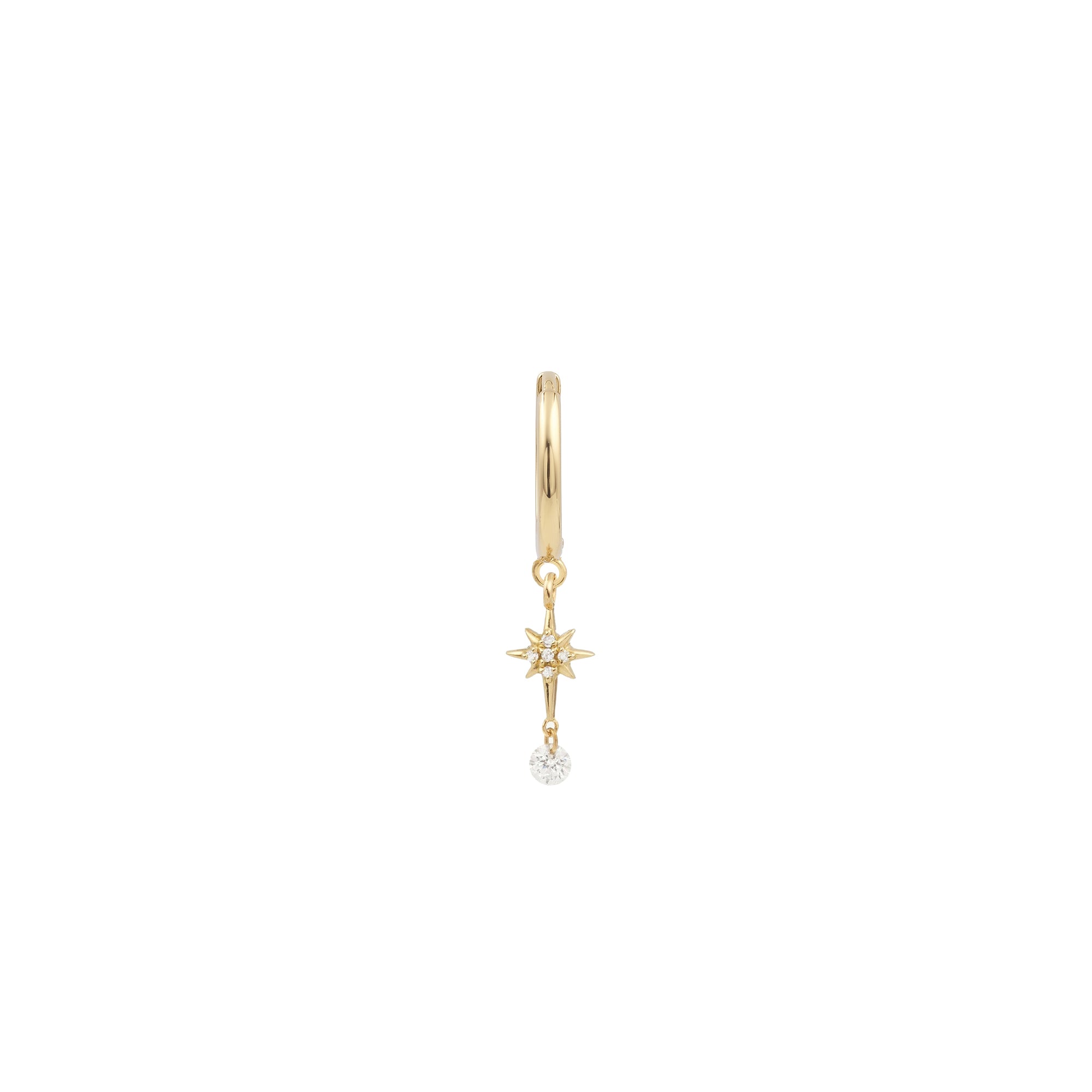 Mono boucle Séléné Étoile polaire pavée de diamants - Or Jaune