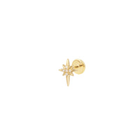 2qty NEW / Piercing simple North Star, pavé diamant-Jaune
