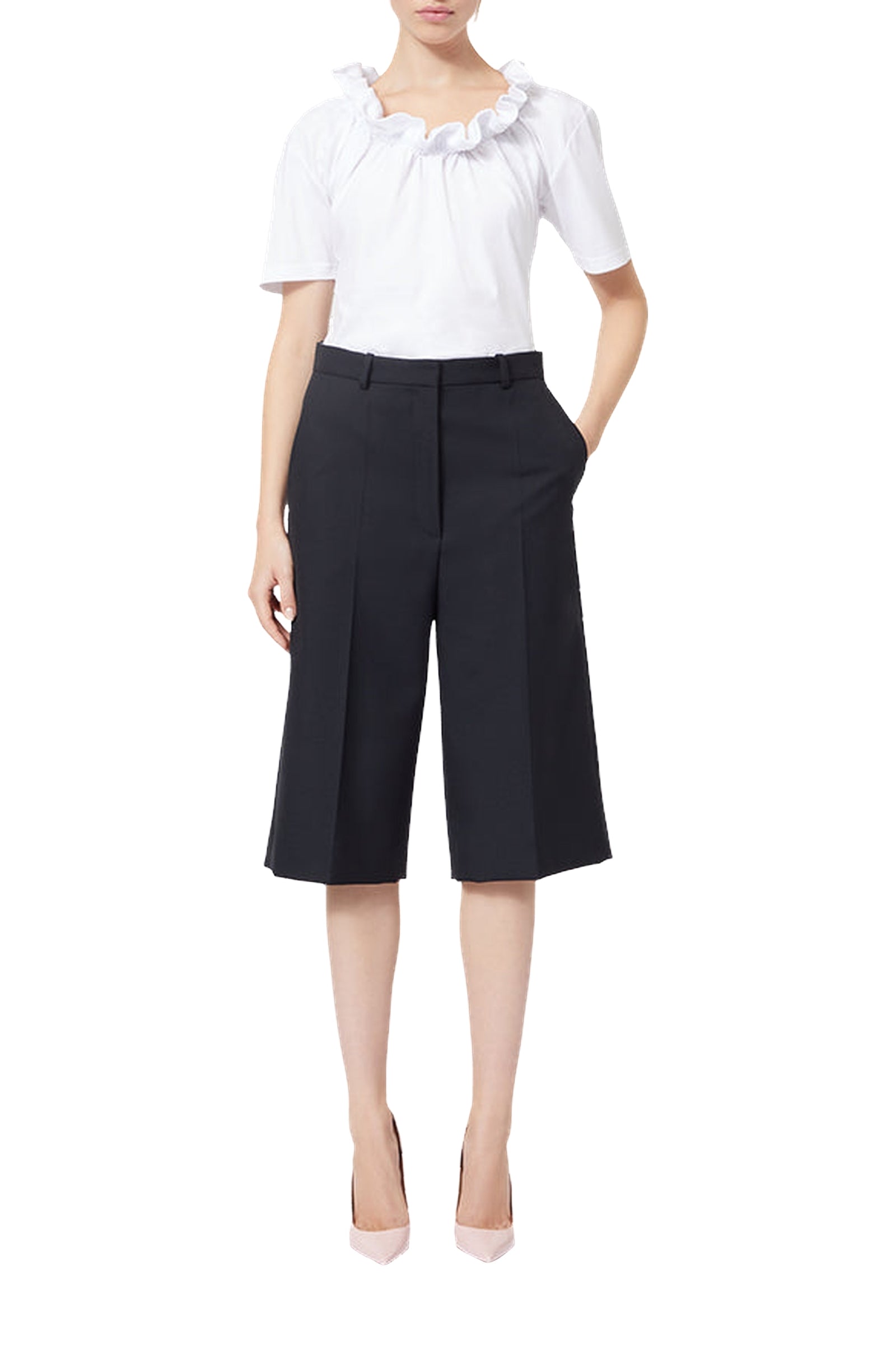 Short tailleur en laine - Black