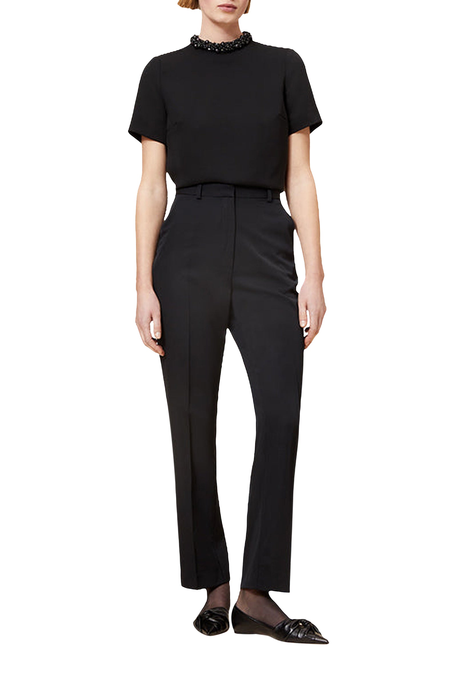 Pantalon cigarette en laine - Black