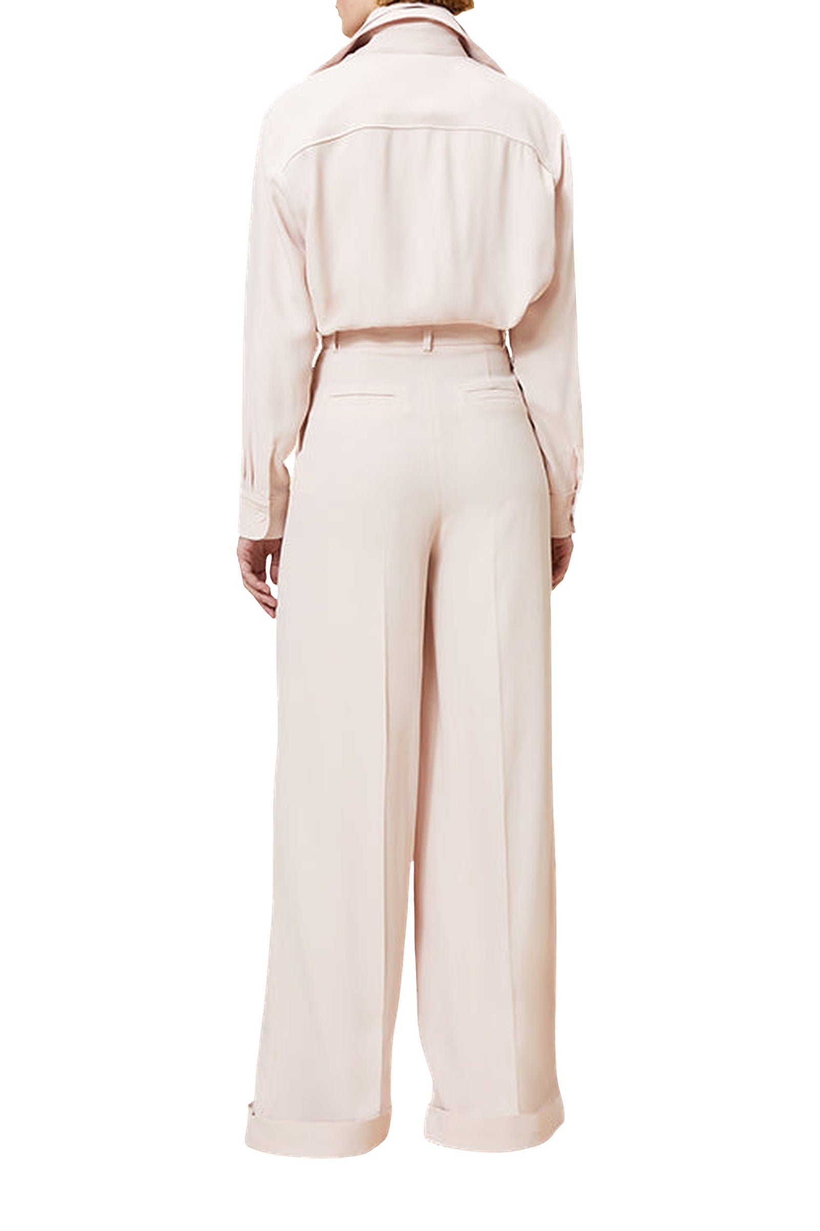 Pantalon de tailleur à revers - Pink