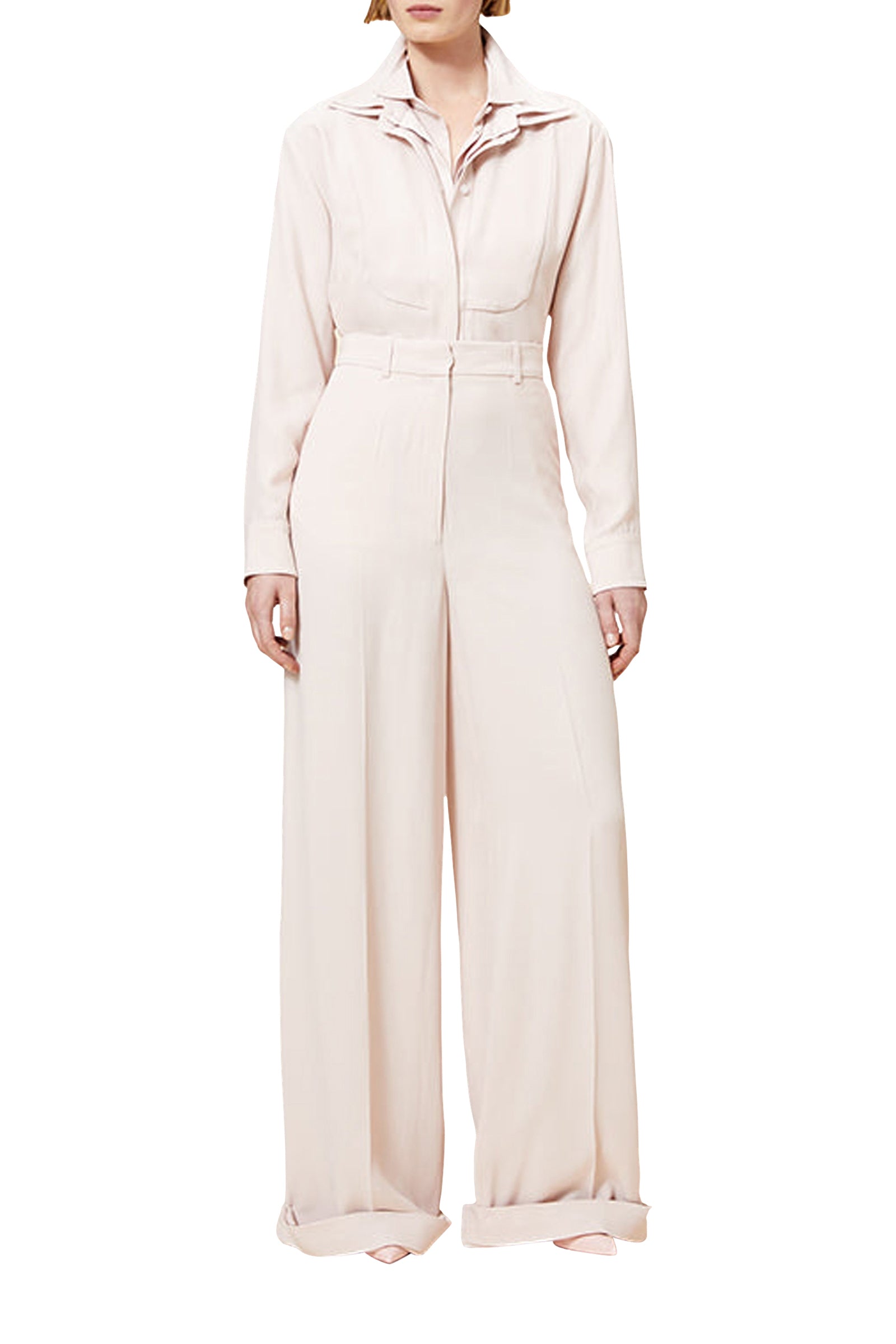 Pantalon de tailleur à revers - Pink