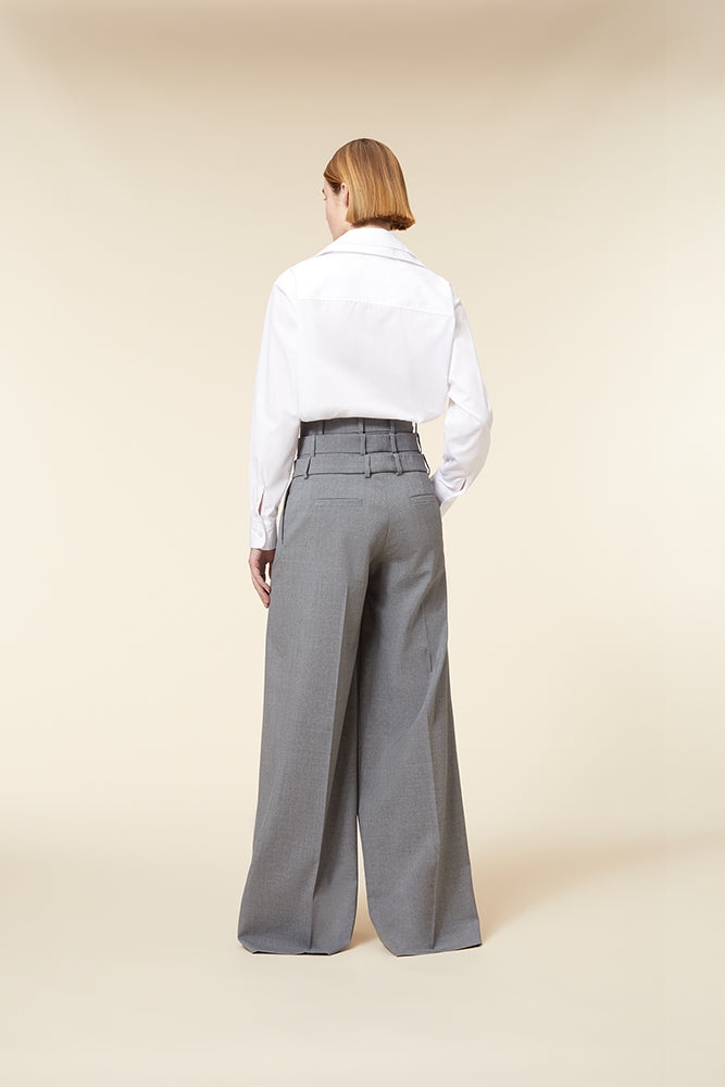 Grey / MULTI LAYERED TROUSERS