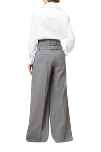 Pantalon taille haute en laine - Grey