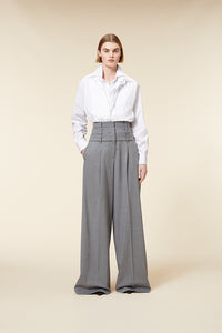 Grey / MULTI LAYERED TROUSERS