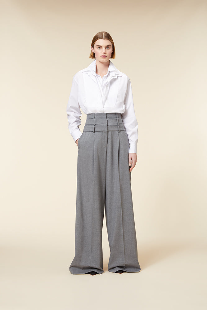Grey / MULTI LAYERED TROUSERS