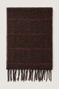 MARRON/PRUNE _ Écharpe Softy en mohair - Marron & prune