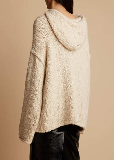 Sile hoodie in cashmere - Ivory