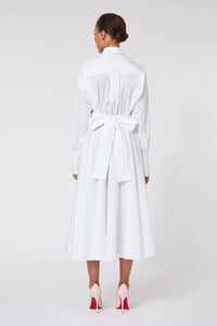 White / SHIRT WRAP DRESS