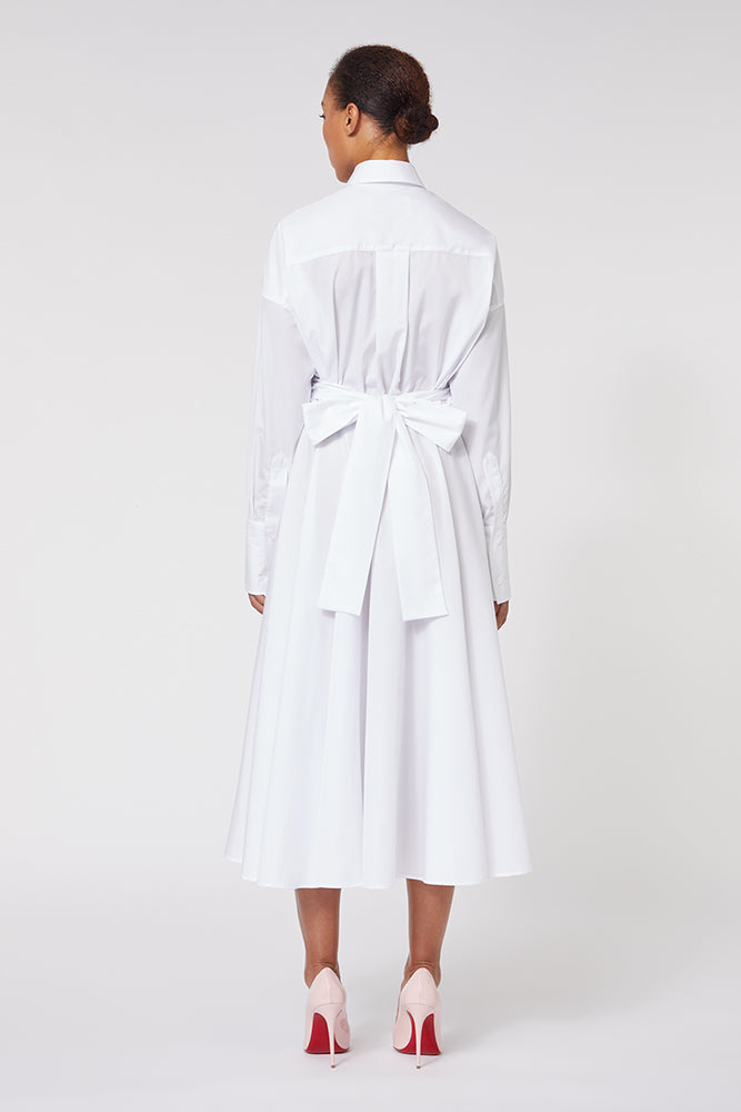 White / SHIRT WRAP DRESS