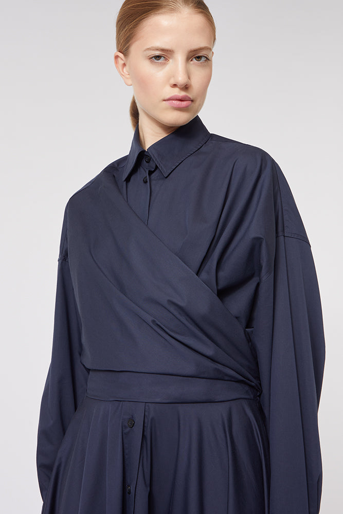 Navy / SHIRT WRAP DRESS