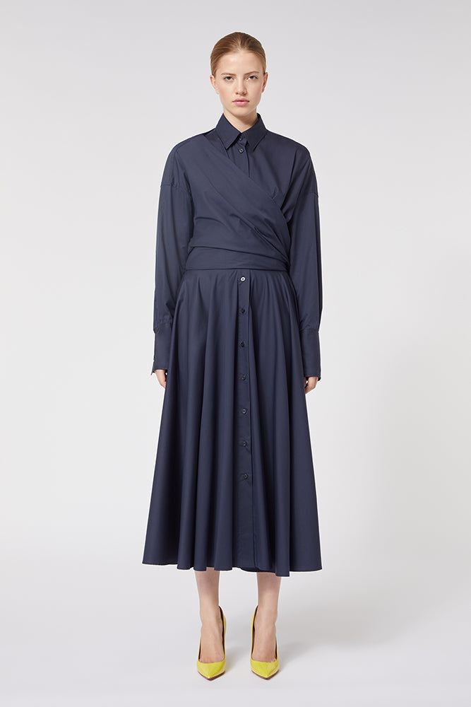 Navy / SHIRT WRAP DRESS
