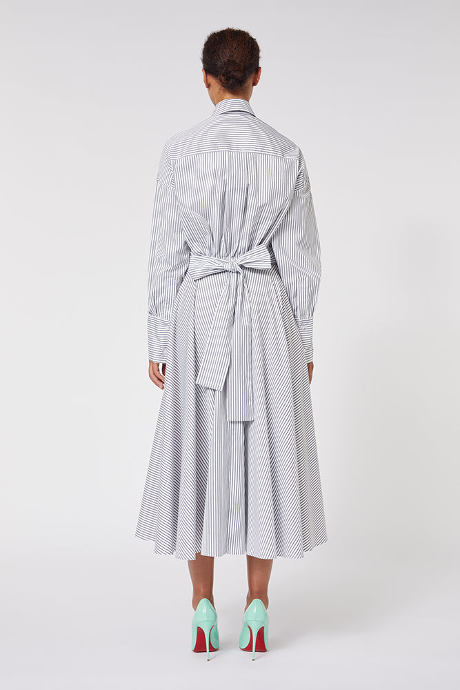 Grey / SHIRT WRAP DRESS