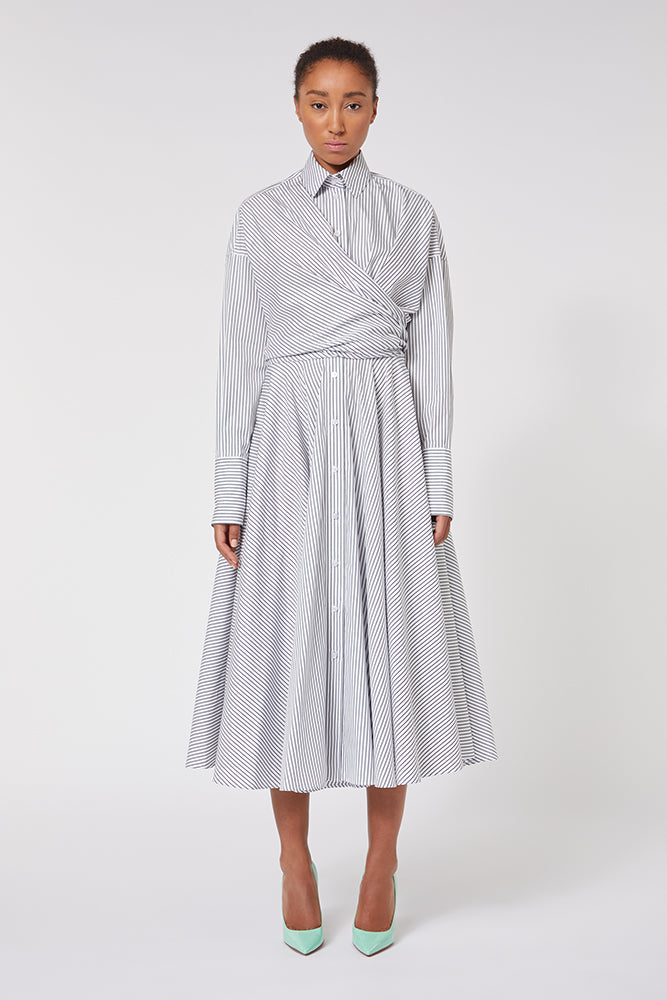 Grey / SHIRT WRAP DRESS