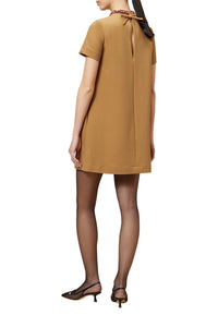 Robe courte à perles en laine mélangée - Brown