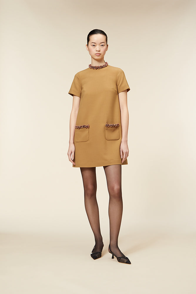Brown / PEARL MINI DRESS