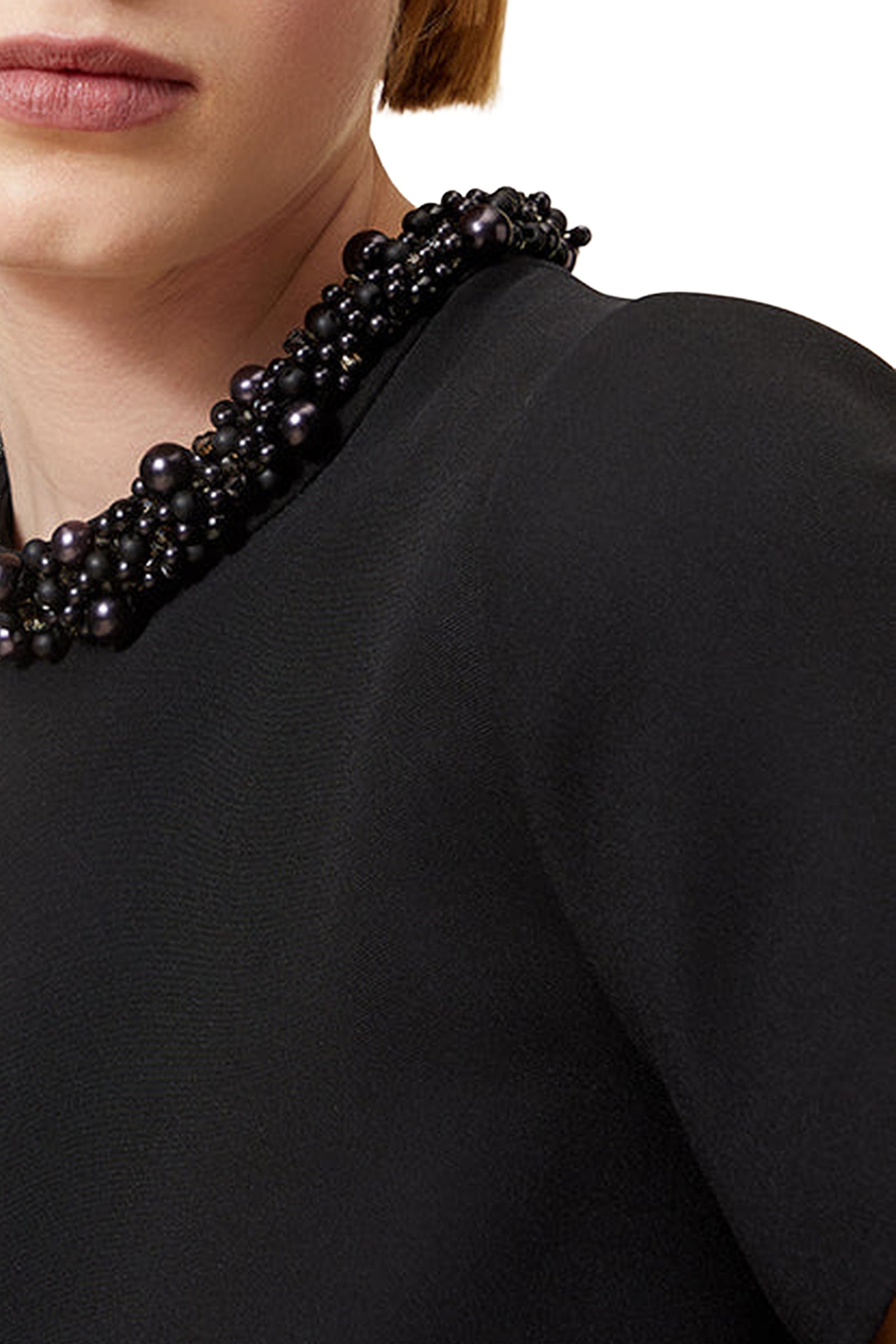 Robe courte à perles - Black