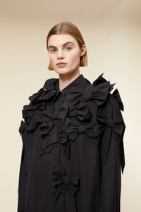 Black / BOW BOUQUET SHIRT DRESS