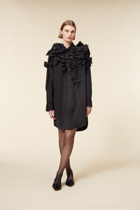 Black / BOW BOUQUET SHIRT DRESS