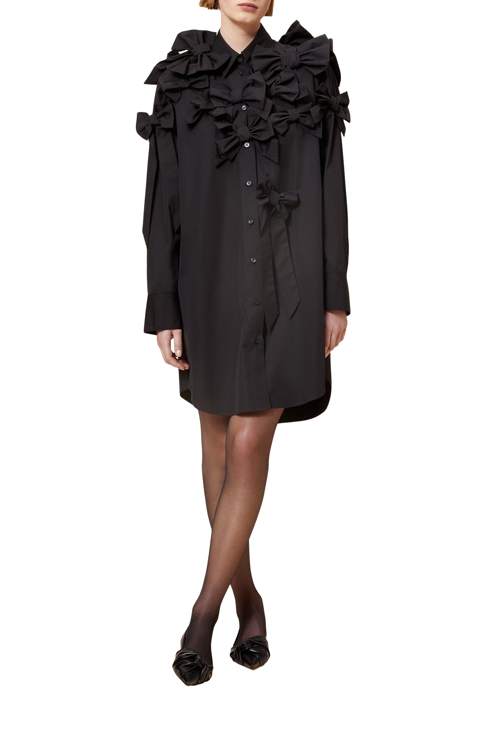 Robe chemise bouquet de nœuds - Black