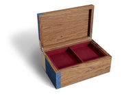 Boîte Edgar en bois - Marron & Bleu